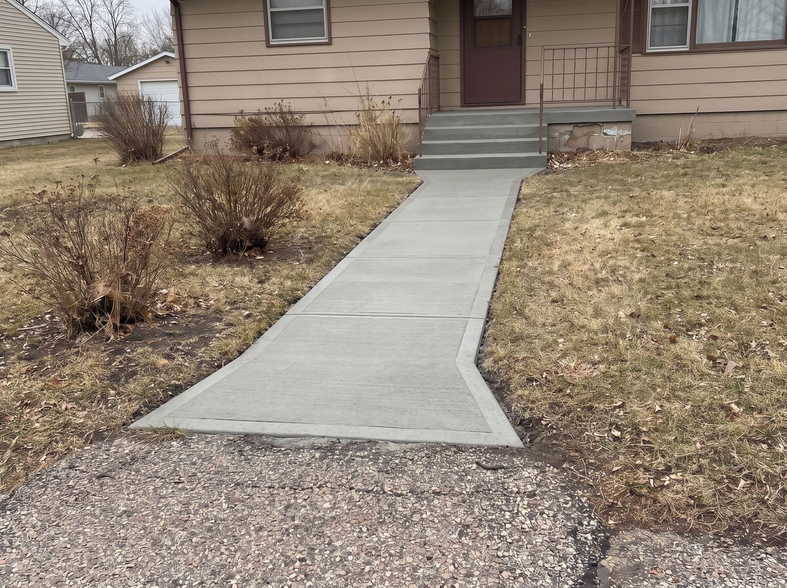 New concrete walkway after replacement, Harrisburg, SD
